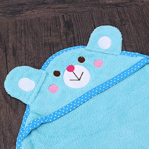 POPETPOP 2 unids Mascota Perro Toalla de baño con Capucha pequeño Perrito Toalla de baño Peluche Piel de venado súper absorción de Suministros de baño - Tamaño S (Azul Cielo y Rosa)