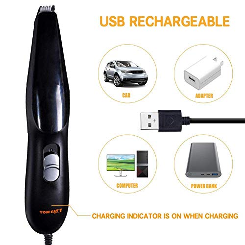 Preparación del perro de las podadoras, el gato del perro de las podadoras del condensador de ajuste del pelo del animal doméstico, USB inalámbrico recargable Diseño de bajo ruido eléctrico pelo for a