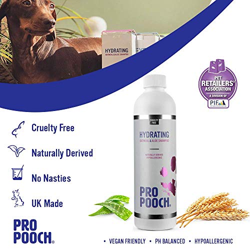 Pro Pooch El champu de Avena indicado para Pieles con picazón. Hipoalergénico y Sin Fragancia. Contiene harina de Avena coloidal, Aloe Vera y provitamina B5