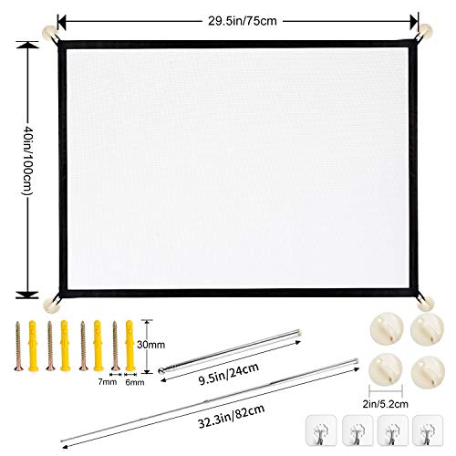 Puerta mágica para perros, puerta de escalera plegable portátil y segura para mascotas, red de aislamiento para interior y exterior, instalación en cualquier lugar para perros y gatos, 100 x 75 cm