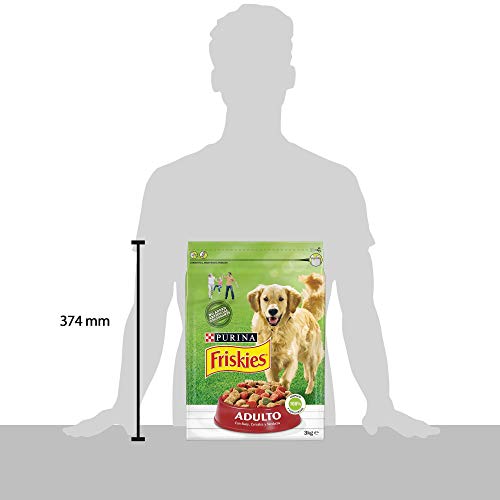 Purina Friskies Pienso para Perro Adulto Buey, Cereales y Verduras 4 x 3 Kg