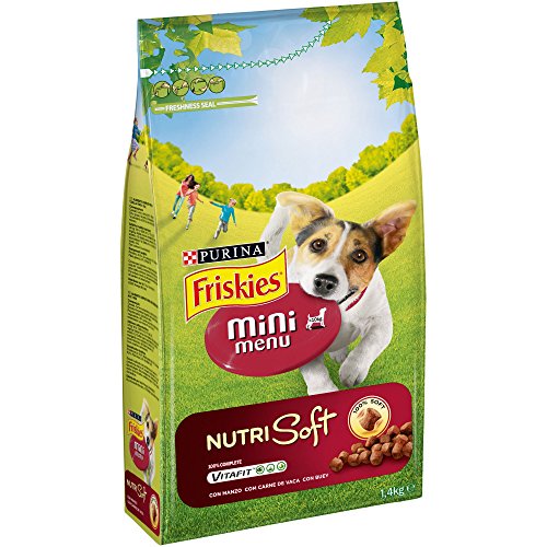 Purina Friskies Vitafit Mini Menu Nutri Soft Pienso para Perro Adulto Buey 6 x 1,4 Kg