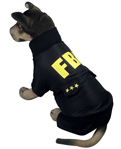 Raincoat para perro Ranphy, chubasquero mediano para cachorro de invierno FBI, chaqueta impermeable para mascotas (talla pequeña, por favor, tome el siguiente tamaño en la base)