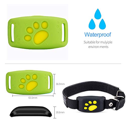 Rastreador De Mascotas, Lightweight and Waterproof Dog Positioning Device, Support 2G Network Use Waterproof/Real-Time Tracking/Voice Monitoring/Security Fence