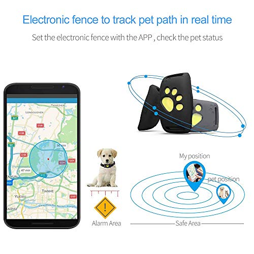 Rastreador De Mascotas, Lightweight and Waterproof Dog Positioning Device, Support 2G Network Use Waterproof/Real-Time Tracking/Voice Monitoring/Security Fence