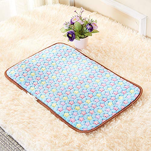 RCFRGV Cama para Mascotas para Perros y Gatos Perros Conejos Gatos Almohadilla para colchón Camas para Camas Camas Mantas Colchonetas y Almohadillas Tela Tela de Felpa Patchwork Amarillo Azul Rosa