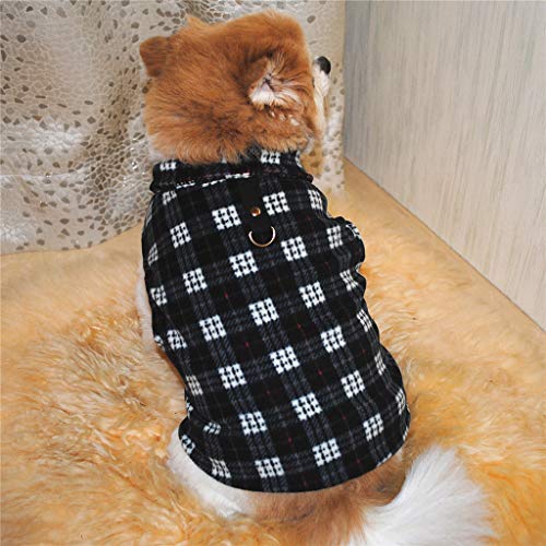 ReooLy Perro Mascota Gato Mullido Chaleco cálido Cachorro Ropa para Perros Chaleco de Solapa Ropa(Negro,XL)