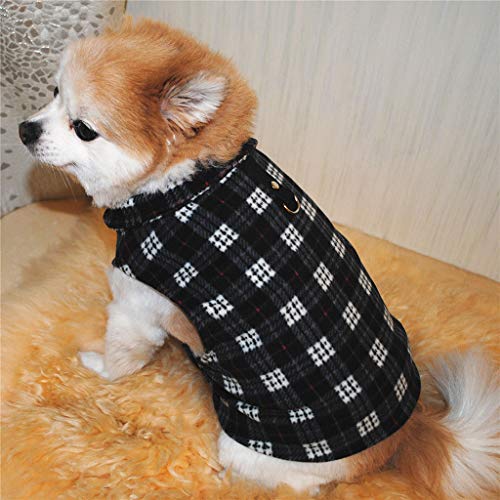 ReooLy Perro Mascota Gato Mullido Chaleco cálido Cachorro Ropa para Perros Chaleco de Solapa Ropa(Negro,XL)