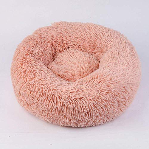 RONGXUE Se lavó ALMACÉN rosquilla Felpa Perro Mascota sofá cálido Durante Nido Gato Cama del Perrito Saco de Dormir en la Lavadora Lata (Color Beige, tamaño, XXL / 80 × 80 cm),Rosa,XL / 70 × 70 cm