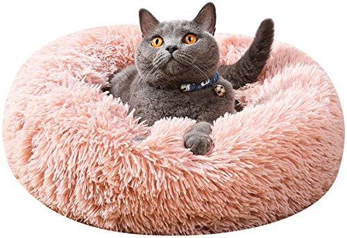 RONGXUE Se lavó ALMACÉN rosquilla Felpa Perro Mascota sofá cálido Durante Nido Gato Cama del Perrito Saco de Dormir en la Lavadora Lata (Color Beige, tamaño, XXL / 80 × 80 cm),Rosa,XL / 70 × 70 cm