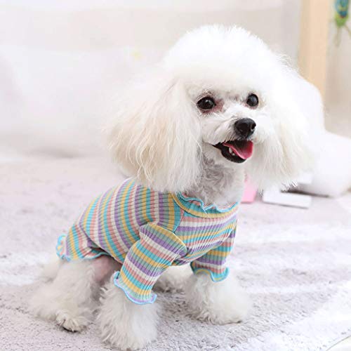 Ropa para Mascotas Chaleco De Cachorro Camiseta Camisa Linda del Gato del Invierno De Los Pijamas del Arco Iris pequeño Perros Accesorios Ropa Mascotas Disfraces suéter para Perros Trajes de Navidad