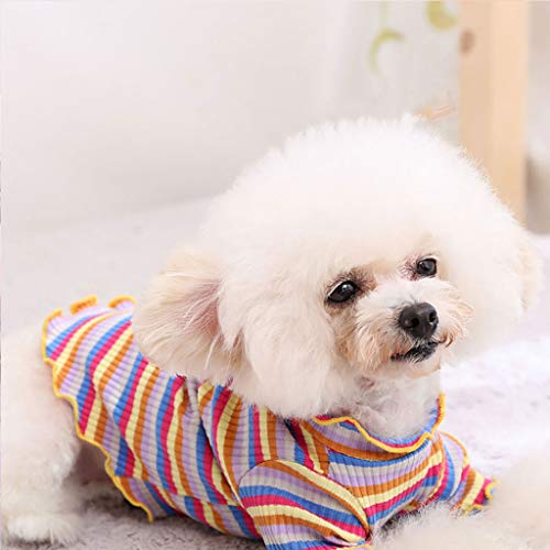 Ropa para Mascotas Chaleco De Cachorro Camiseta Camisa Linda del Gato del Invierno De Los Pijamas del Arco Iris pequeño Perros Accesorios Ropa Mascotas Disfraces suéter para Perros Trajes de Navidad