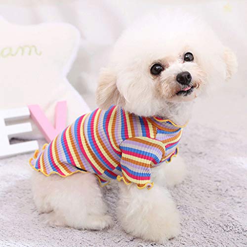 Ropa para Mascotas Chaleco De Cachorro Camiseta Camisa Linda del Gato del Invierno De Los Pijamas del Arco Iris pequeño Perros Accesorios Ropa Mascotas Disfraces suéter para Perros Trajes de Navidad