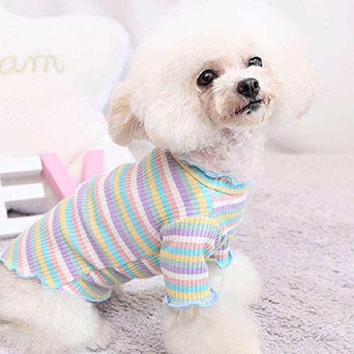 Ropa para Mascotas Chaleco De Cachorro Camiseta Camisa Linda del Gato del Invierno De Los Pijamas del Arco Iris pequeño Perros Accesorios Ropa Mascotas Disfraces suéter para Perros Trajes de Navidad