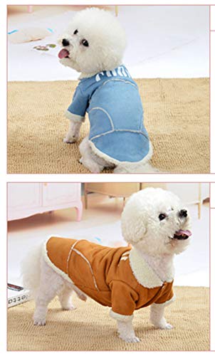 Ropa para mascotas, ropa de otoño e invierno, versión coreana de piel de cordero más terciopelo grueso de doble capa de algodón de peluche para perro o gato