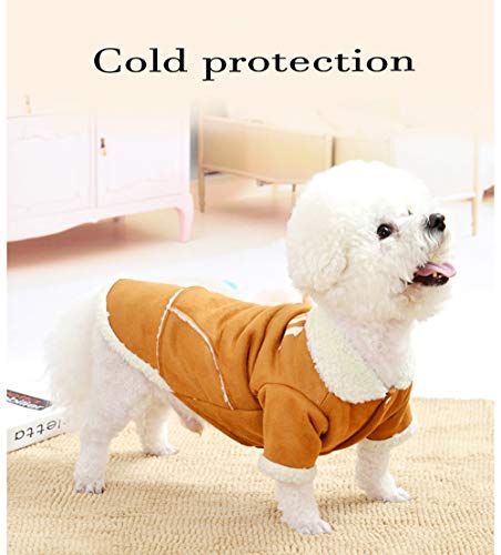 Ropa para mascotas, ropa de otoño e invierno, versión coreana de piel de cordero más terciopelo grueso de doble capa de algodón de peluche para perro o gato