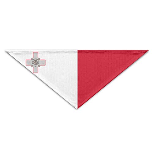 rwwrewre Mascota Perro Gato Pañuelo,Eco-Friendly Maltese Flag Bandana Triangle Neckerchief Bibs Scarfs Accessories For Pet Cats and Baby Puppies The Saliva Dog Towel,Soft Head Scarfs Accessories Pet