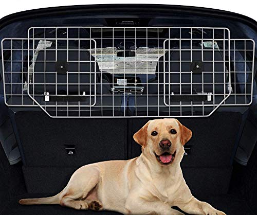 Sailnovo Rejilla para Perros Rejilla Seguridad para Coche Rejilla Metálica para Transporte de Perros en Coche Ancho ajustable de 91cm a 156 cm