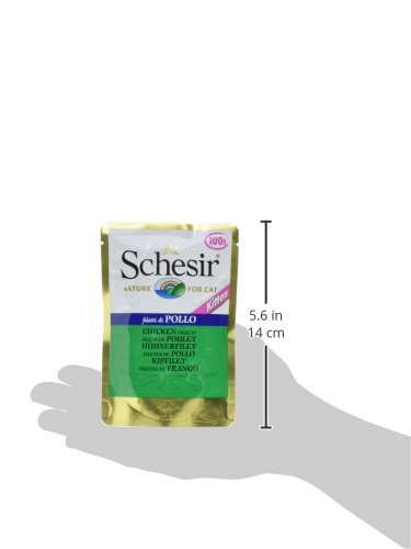 Schesir Cat los Restos Bolsa Kitten Gallinas filetear, 20 Unidades (20 x 100 g)