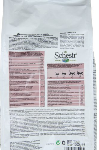 Schesir Comida Seca para Gatos Esterilizados con Pollo - 1500 gr