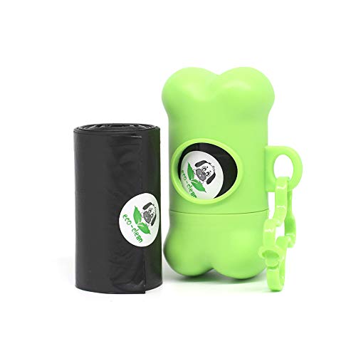 SILD Bolsas biodegradables para excrementos de Perros, 15 Rollos (225 Bolsas) + dispensador, Bolsas ecológicas para Caca de Perro sin Perfume