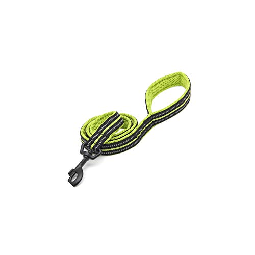 Soft Dog Pet Leash In Harness and Collar Reflective Nylon Mesh Walking Training,Neon Yellow,L