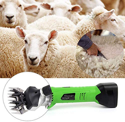 Sooiy 500W cizallas eléctricas Profesionales segadoras inalámbricos portátiles ovejas, Cabras batería de Litio Recargable de 4000mAh, de Alpaca, Llama, Angora y Otros Animales de Granja