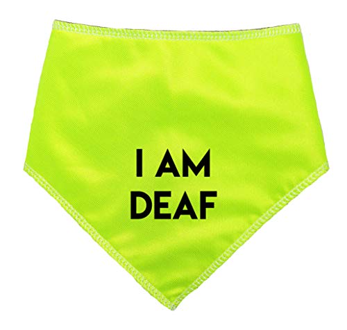 Spoilt Rotten Pets, S4 I Am Deaf – HI Viz – Bandana de Advertencia de Alerta para Perro, Apto para Perros Grandes, Husky, GSD, Newfies y Chow Chow, Multicolor