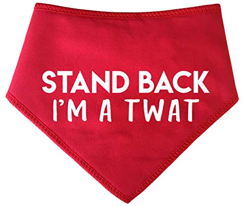 Spoilt Rotten Pets, S4 Stand Back I'm A Twat Red Dog Bandana – Disfraz para Perros Locos XL Perro Husky, GSD, Newfies & Chow, Grande