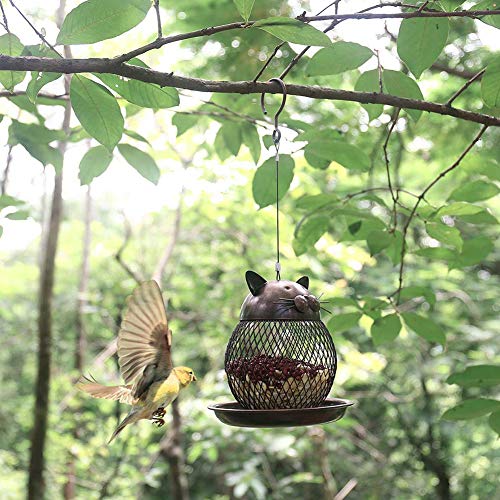 STKJ Comedero Pajaros Jardin Casetas, Comedero para Pájaros Artesanal Decorativo Moderno, Comedero para Pájaros De Metal para Jardín Al Aire Libre