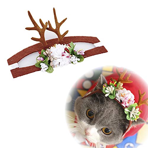 SUNTRADE - Diadema para mascotas con cuernos de reno para fiestas de Navidad, disfraz de perros pequeños y gatos