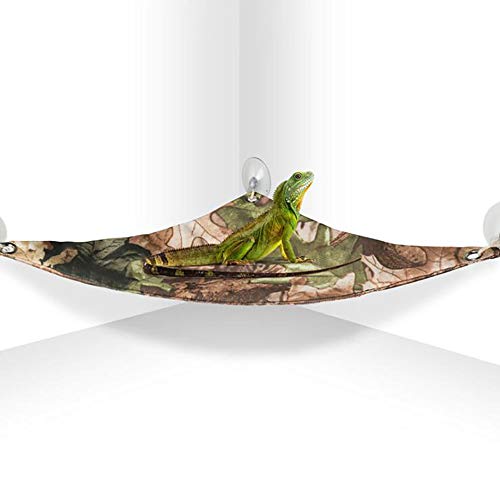 TONGXU 2 Piezas Triángulo Camuflaje Hamaca con Ventosa para Reptile Lagarto Tumbona Cama para Bearded Dragons Geckos Iguanas Ermitaño Crabs Triangular 33x33x48 cm