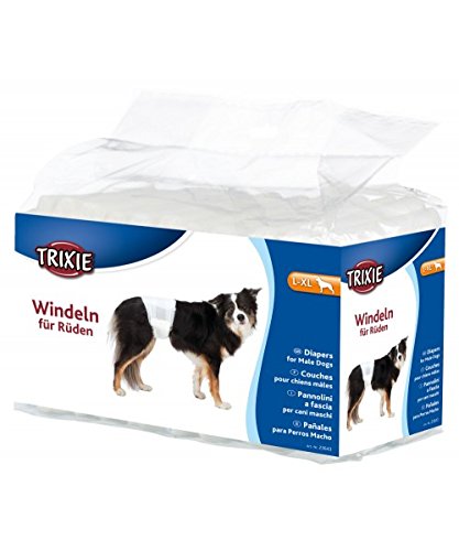 Trixie Pañales para Perros Absorbentes - Empapadores Perros Desechables para Incontinencias Cómodos 12 Unidades Talla L-XL, 60-80 cm