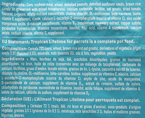 Tropican Mantenimiento para Loros - 1,8 kg