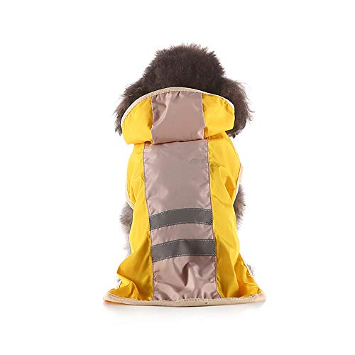 TUOTANG Chubasquero para Perros Impermeable para Mascotas Poncho de Ropa para Perros, Impermeable, Ligero, Reflectante,Amarillo 1,X-Small