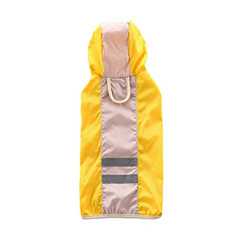 TUOTANG Chubasquero para Perros Impermeable para Mascotas Poncho de Ropa para Perros, Impermeable, Ligero, Reflectante,Amarillo 1,X-Small