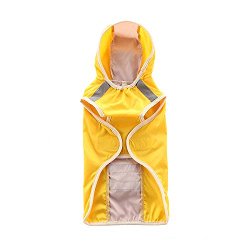 TUOTANG Chubasquero para Perros Impermeable para Mascotas Poncho de Ropa para Perros, Impermeable, Ligero, Reflectante,Amarillo 1,X-Small