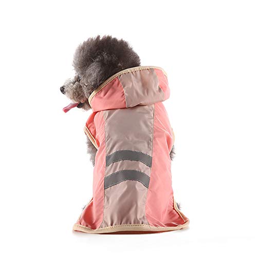 TUOTANG Chubasquero para Perros Impermeable para Mascotas Poncho de Ropa para Perros, Impermeable, Ligero, Reflectante,Rosa,X-Large