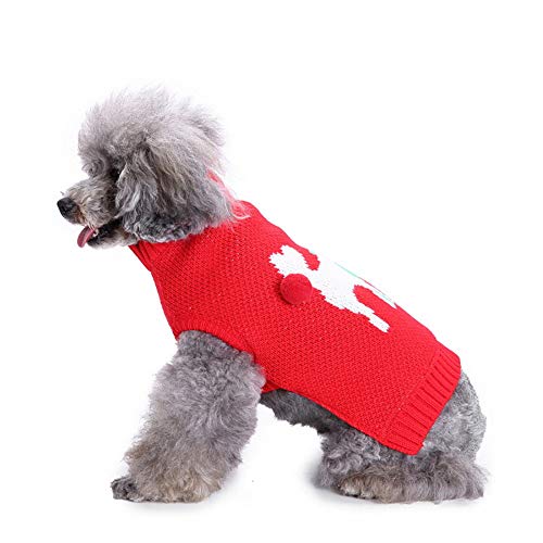 TUOTANG Suéter Ropa para Mascotas Ropa para Perros con Cuello Alto y Rayas Christmas Snowflake Dog Sweater Otoño e Invierno,Color 12,XXL