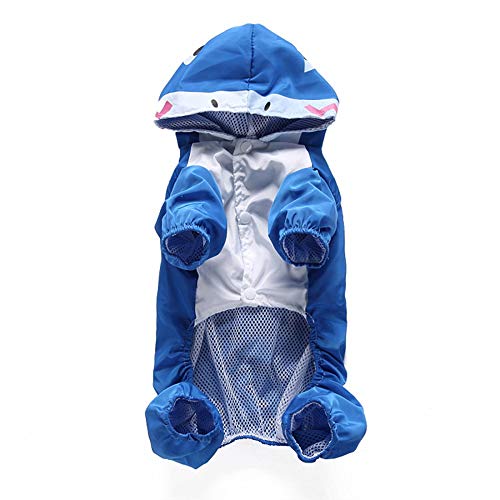 TUOTANG Suministros para Mascotas Chubasquero para Perros Impermeable para Ropa de Mascotas Poncho de Perro,Azul,XS