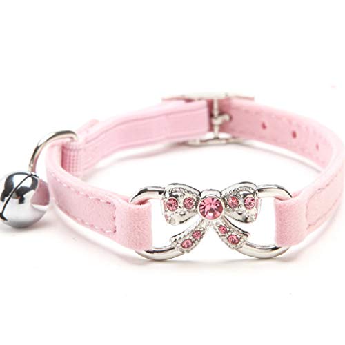 TWBB Collar con Campana para Perro y Gato, Collares de Lazo para Mascotas, Pajarita Corbata de Diamante para Cachorro Perrito Diseño Moda Ajustable Duraderos y Cómodos, 30cm