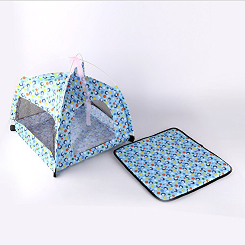 UEETEK Tienda Plegable para Mascotas Casa de Mascotas Tienda de campaña para Mascotas Suministros para Mascotas para Perros y Gatos Indoor Outdoor (Azul)