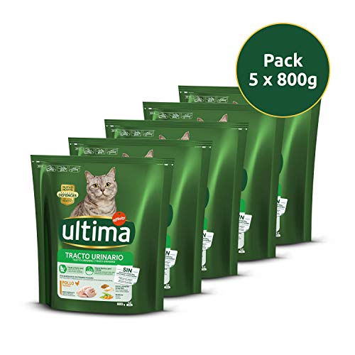 ultima Pienso para Gatos con Problemas del tracto urinario, con Pollo - Pack 5 x 800 gr