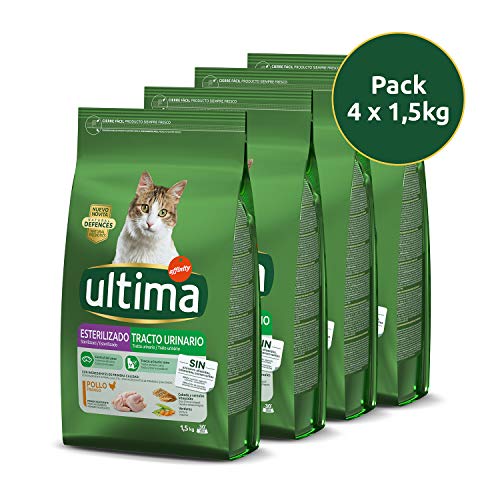 Ultima Pienso para gatos esterilizados con problemas del tracto urinario: Pack de 4 x 1.5 kg - Total: 6 kg