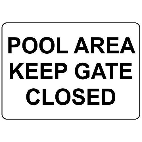 Vivityobert Señal de Advertencia de Peligro para el área de la Piscina con Texto en inglés Keep Gate Closed de Metal para decoración de la Pared de la casa de 8 x 12 Pulgadas