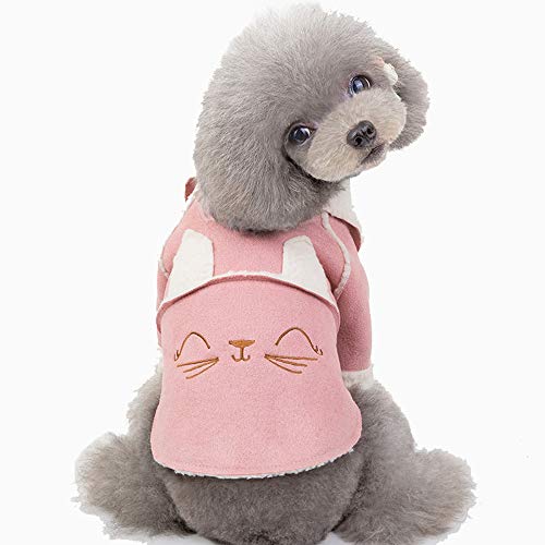 WELBLQ Ropa para Mascotas, Ropa de Perro, Ropa de Mascota otoño e Invierno, Ropa de Gato, Chaqueta de Solapa de Piel de Ciervo para Perros pequeños, Suministros para Mascotas