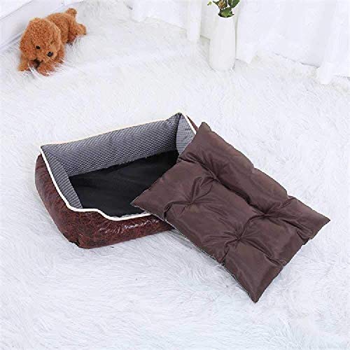 WLD Nido Retro pegadosFabricación Piel de Ciervo Pana for Mascotas portátil Nido extraíble Lavable de la Perrera del Gato XS: 40 * 31 * 14 / Caqui (Color : Khaki, Size : XS: 40 * 31 * 14)