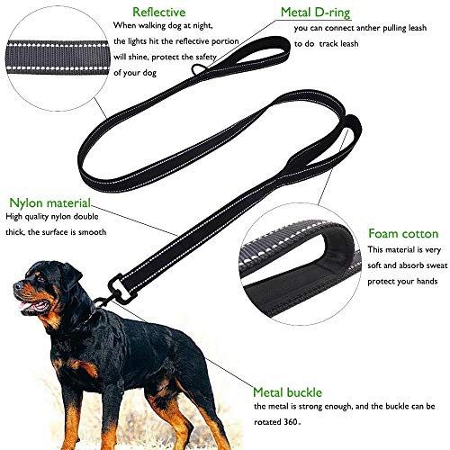 WNZL Correa para Perro Doble Mango,Nylon Reflectantes para para Entrenamiento De Duty Durable para Perros Y Medianos para Perros Pequeño, Mediano Y Grande Accesorios Gato Cachorro,Light Blue