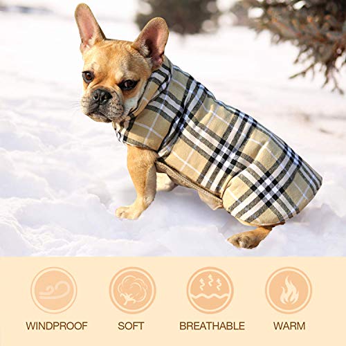 WOOCE Chaqueta Perro Abrigo Perro Invierno Ropa Lindo Escoces Acolchado para Perro Pequeño y Mediano