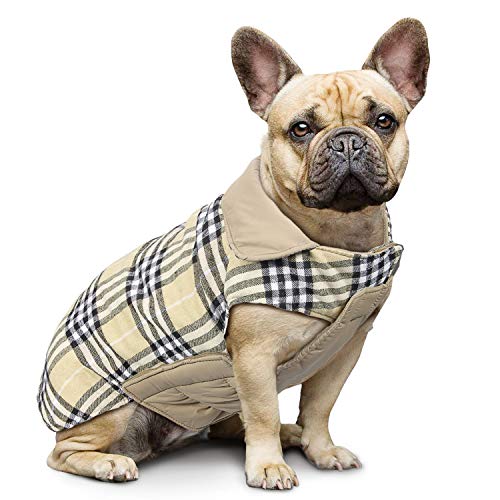 WOOCE Chaqueta Perro Abrigo Perro Invierno Ropa Lindo Escoces Acolchado para Perro Pequeño y Mediano